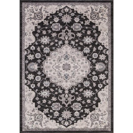 CONCORD GLOBAL 6 ft. 7 in. x 9 ft. 3 in. Lara Center Medallion - Anthracite 45536